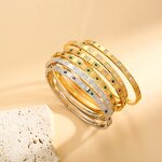 Stainless Steel Bangles Supplier - Trendy Chic Gold Color Simple Waterproof