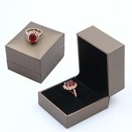 Leatherette Jewelry Box Factory - New Brown Paper Ring Pendant Display Storage