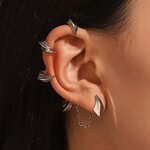 Punk Ear Clip Supplier - Skeleton Spike Silver Color Metal Unisex Ins