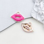 Oil Dripping Pendant Supplier - Rose Red with Alloy Earrings DIY Findings