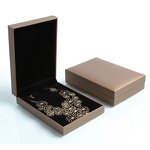 Leatherette Jewelry Box Factory - New Brown Paper Ring Pendant Display Storage