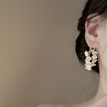 Dangle Earrings Supplier - Fashion Camellia Flower Petal Luxury Removable Tassel