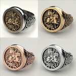 Religious Ring Supplier - St. George Vintage Stainless Steel Unisex Trendy