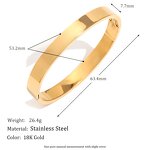 Gold Plated Bangle Supplier - 18K Stainless Steel Minimalist Basic Waterproof