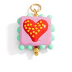 Glass Pendant Supplier - Hand Painted Love Heart DIY Phone Chain Bracelet