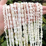 Mother Pearl Beads Supplier - Natural White Love Heart Cross Design DIY