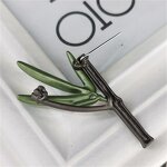 Botanical Brooch Factory - Lapel Pin Bouquet Tree Branch Green Plant Bamboo