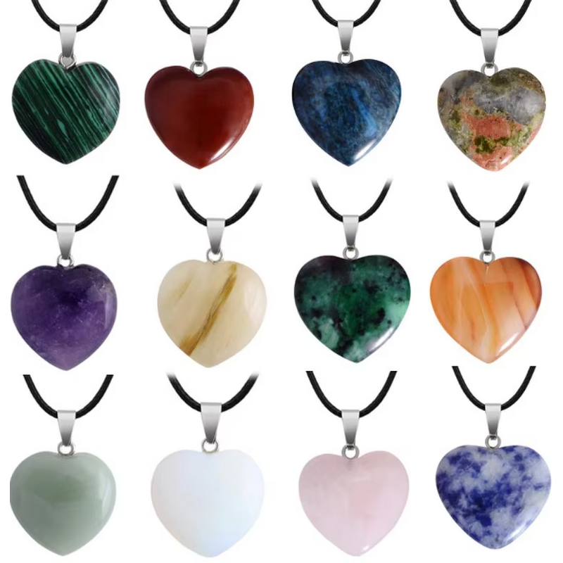 Heart Shape Pendant Factory - Natural Stone for Women Necklace Bracelet DIY