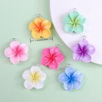 Frangipani Charms Factory - 7 Colors Floral Resin Bulk Hawaii Summer Spring