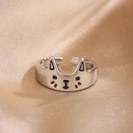 Cat Open Ring Factory - Cute Temperament Cartoon Glue Sweet Niche All-matching