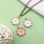 Flower Charms Supplier - Alloy Small Daisy Design Pendants DIY Jewelry Making