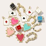 Heart Charms Supplier - a Poker Cute Drop Earrings Pendants DIY Keychains