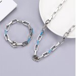 Lightning Bracelet Factory - Punk Street Thick Square Titanium Steel Mosaic