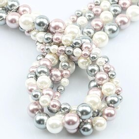 Spacer Beads Supplier - Smooth White Gray Purple Round DIY with Pearls