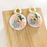Polymer Clay Earrings Supplier - Handmade Retro SUNFLOWER Little Daisy Trendy