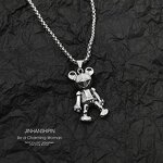 Bear Pendant Necklace Supplier - Rotatable Doll Stainless Steel Hip-hop Personality