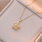 Rotating Bauhinia Necklace Supplier - Zirconia Flowers Niche Light Luxury Temperament