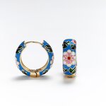 Hoop Earrings Supplier - Fashion Enamel Flower Huggie Vintage Boho Circle