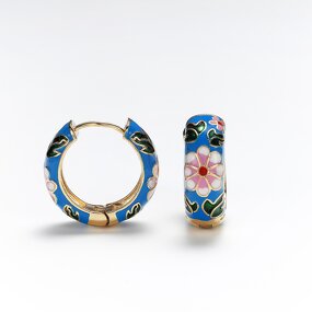 Hoop Earrings Supplier - Fashion Enamel Flower Huggie Vintage Boho Circle