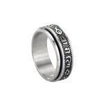 Titanium Steel Ring Supplier - Men's Rotatable Finger Tibetan Buddhism Mantra