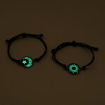 Sun Moon Bracelet Supplier - 2 Pcs Romantic Luminous Couple Handmade Braided