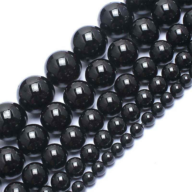 Tourmaline Beads Factory - Natural Black Round Loose Stone Wholesale