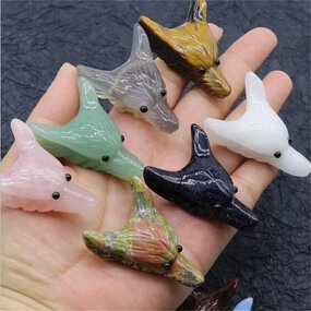 Wolf Head Pendant Factory - Natural Stones DIY Necklace Rose Quartz Amethyst