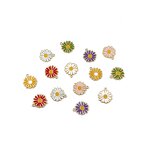 Enamel Charms Supplier - 5Pcs Stainless Steel Small Daisy Pendants Bulk DIY