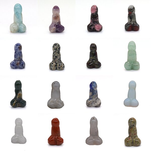 Quartz Statue Supplier - Mini Natural Polished Healing Crystal Reiki Penis