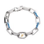 Lightning Bracelet Factory - Punk Street Thick Square Titanium Steel Mosaic