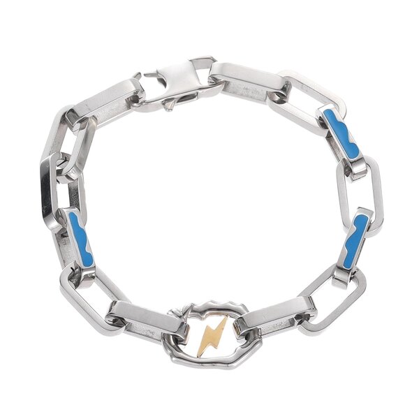 Lightning Bracelet Factory - Punk Street Thick Square Titanium Steel Mosaic