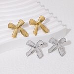 Bow Knot Earring Factory - Fashion Stud 18K Gold Plated Stainless Steel Chain