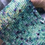 Fluorite Beads Factory - Natural Square Cube Faceted Jewelry Making