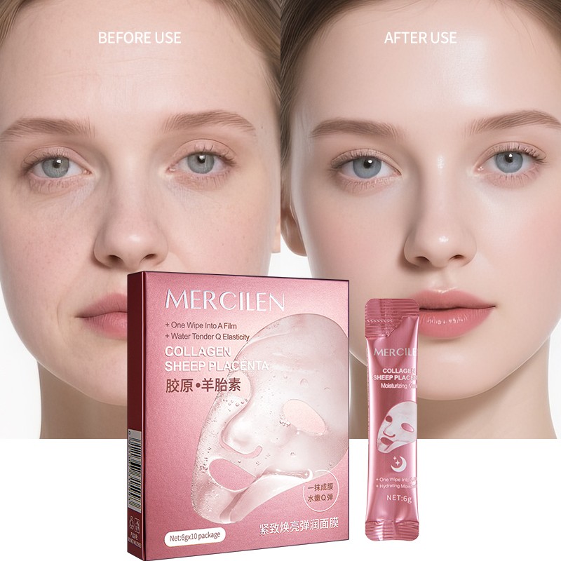 MERCILEN Collagen Mask Face Anti-wrinkle Tightening Face Mask Reducing Sagging and Dullness Organic Moisturizing Face Mask
