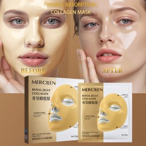 MERCILEN Collagen Real Overnight Facial Collagen Mask Pore Minimizing Anti Aging Crystal Moisturizing Whitening Collagen Mask