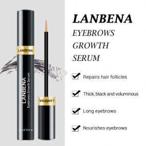 LANBENA Liquid Eyebrow Growth Enhancer Serum Eye Brow Gel for Thicker Brows Labeling Pattern Brush Tube