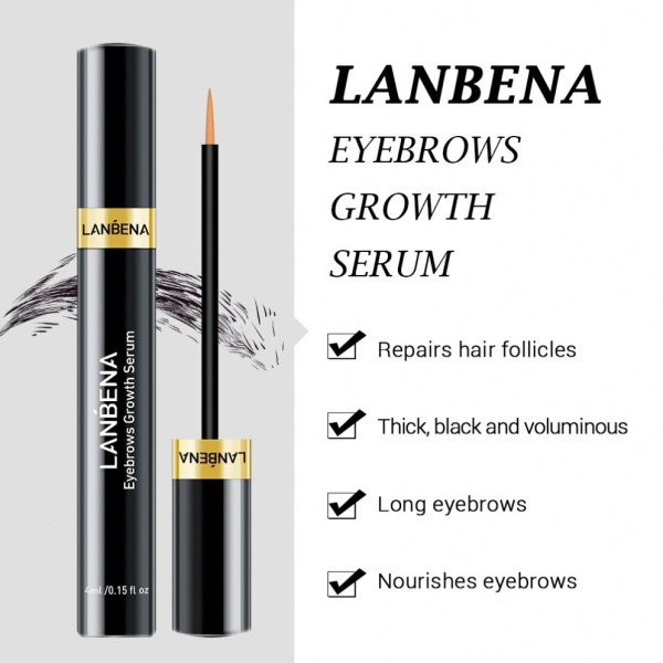 LANBENA眉毛生长促进液眉毛凝胶，用于浓眉标记图案刷管