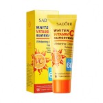 ROREC SADOER SPF60+ PA+++ Vitamin c Sunscreen Whitening Cream Anti-sweat Refreshing Waterproof Sunblock 40g
