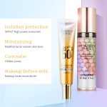 Moisturizing Face Makeup Foundation Base Cosmetic SPF50 Ultra Protect Sunscreen+three Colors Brighten Primer Make up Cream Vegan