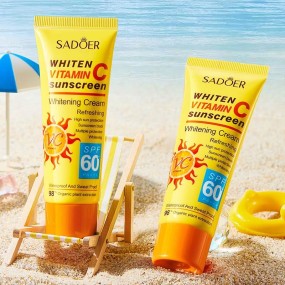 ROREC SADOER SPF60+ PA+++ Vitamin c Sunscreen Whitening Cream Anti-sweat Refreshing Waterproof Sunblock 40g