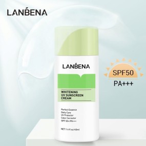 LANBENA Refreshing Green UV Sunscreen Brightening Cream Spf 50 PA+++ for Face Care