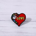 Enamel Pin Factory - Cartoon Cat Paw Love Brooch