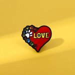 Enamel Pin Factory - Cartoon Cat Paw Love Brooch