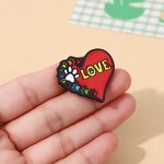 Enamel Pin Factory - Cartoon Cat Paw Love Brooch