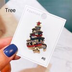 Christmas Brooch Factory - Tree Snowman Rhinestone Pin