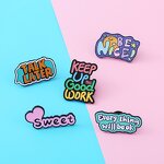 Enamel Pin Factory - Funny Letter Sentence Brooch