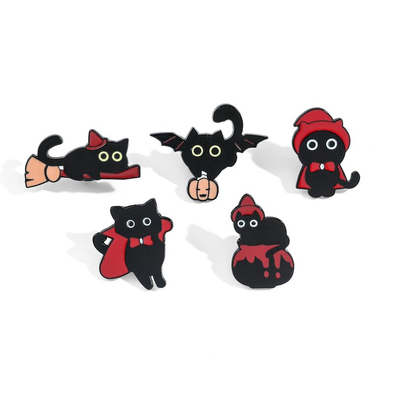 Cartoon Brooch Factory - Black Cat Bat Wing Pin