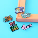 Enamel Pin Factory - Funny Letter Sentence Brooch