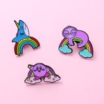 Enamel Pin Factory - Kawaii Sloth Shark Brooch