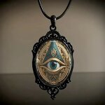 Eye Necklace Factory - Black Frame Glass Pendant